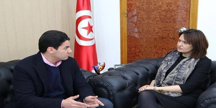 رئيس النادي الإفريقي مروان حمودية في ضيافة وزيرة الشباب والرياضة